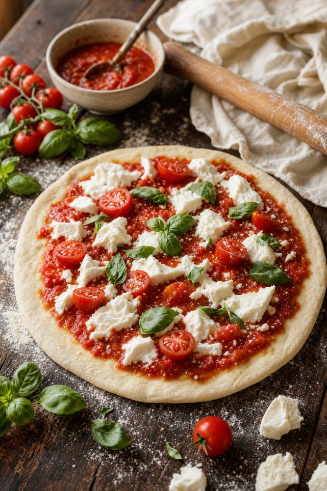 Freshly baked Pizzini with mozzarella